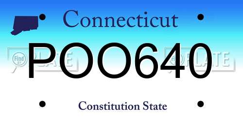POO640 Connecticut License Plate