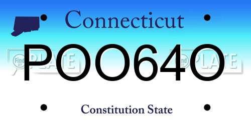 POO64O Connecticut License Plate