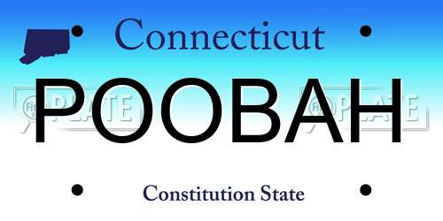 POOBAH Connecticut License Plate