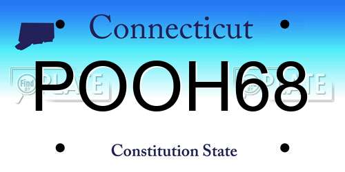 POOH68 Connecticut License Plate