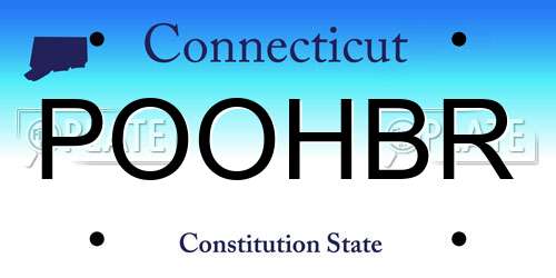 POOHBR Connecticut License Plate