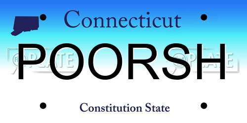 POORSH Connecticut License Plate