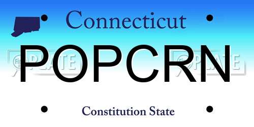 POPCRN Connecticut License Plate