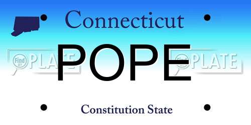 POPE Connecticut License Plate