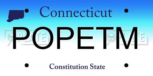 POPETM Connecticut License Plate