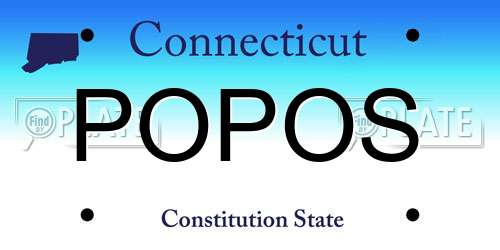 POPOS Connecticut License Plate