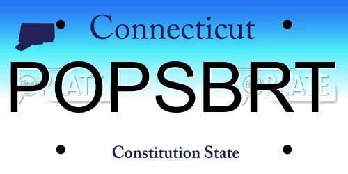 POPSBRT Connecticut License Plate