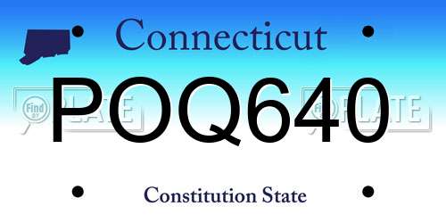 POQ640 Connecticut License Plate