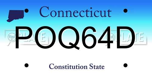 POQ64D Connecticut License Plate