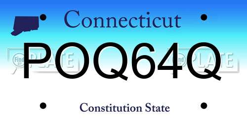 POQ64Q Connecticut License Plate