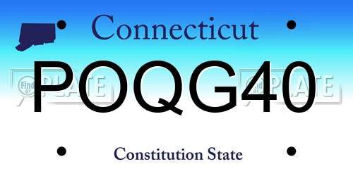 POQG40 Connecticut License Plate