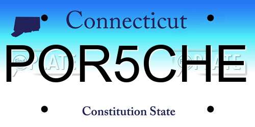 POR5CHE Connecticut License Plate