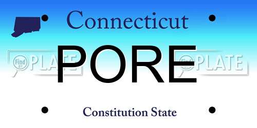 PORE Connecticut License Plate