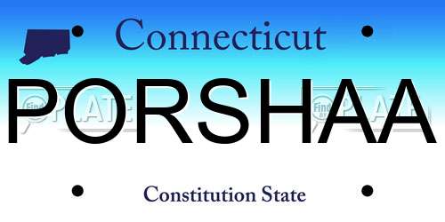 PORSHAA Connecticut License Plate