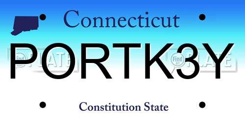 PORTK3Y Connecticut License Plate