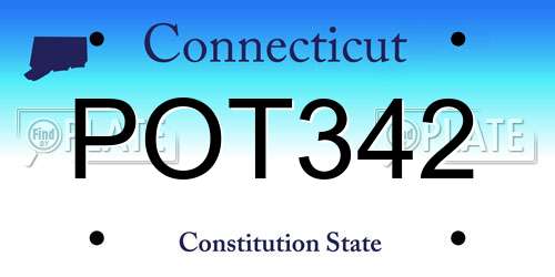 POT342 Connecticut License Plate