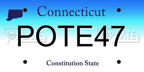 POTE47 Connecticut License Plate