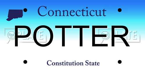 POTTER Connecticut License Plate