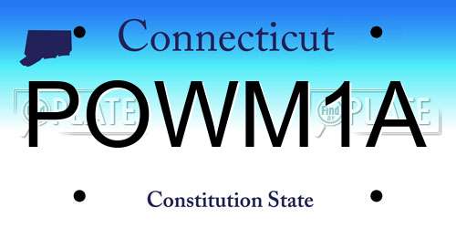 POWM1A Connecticut License Plate