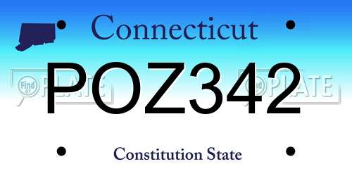 POZ342 Connecticut License Plate