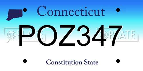 POZ347 Connecticut License Plate