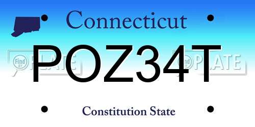 POZ34T Connecticut License Plate