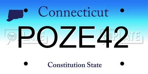 POZE42 Connecticut License Plate