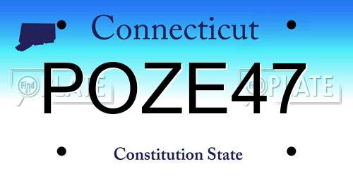 POZE47 Connecticut License Plate