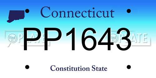 PP1643 Connecticut License Plate