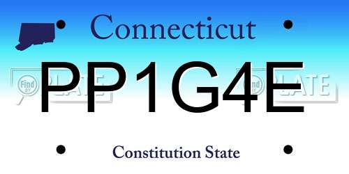 PP1G4E Connecticut License Plate