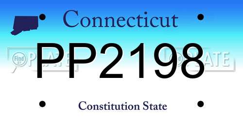 PP2198 Connecticut License Plate