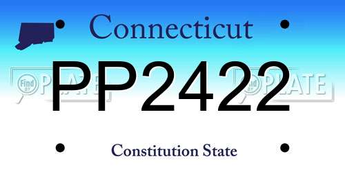 PP2422 Connecticut License Plate