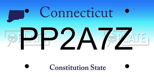PP2A7Z Connecticut License Plate