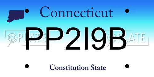 PP2I9B Connecticut License Plate