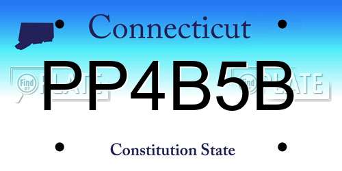 PP4B5B Connecticut License Plate