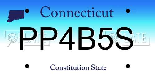 PP4B5S Connecticut License Plate