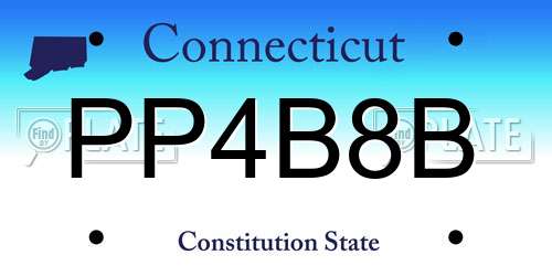 PP4B8B Connecticut License Plate