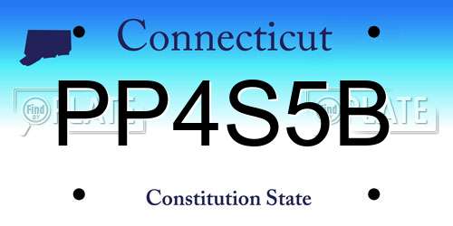 PP4S5B Connecticut License Plate