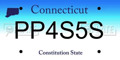 PP4S5S Connecticut License Plate