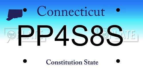PP4S8S Connecticut License Plate