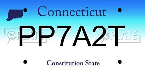 PP7A2T Connecticut License Plate