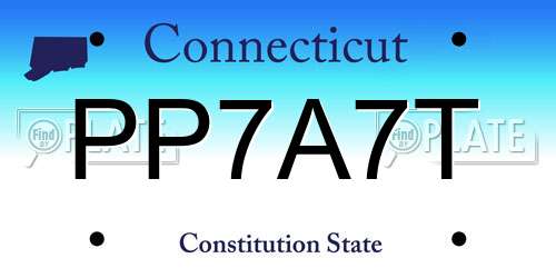 PP7A7T Connecticut License Plate