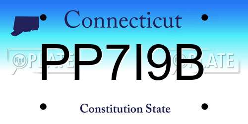 PP7I9B Connecticut License Plate