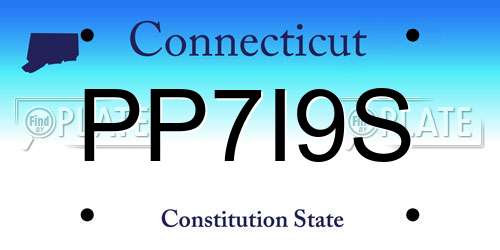 PP7I9S Connecticut License Plate
