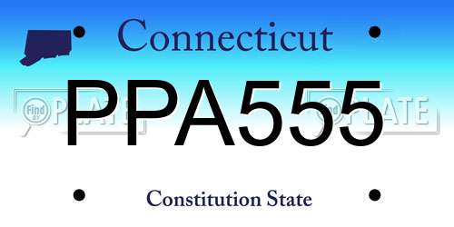 PPA555 Connecticut License Plate