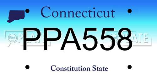 PPA558 Connecticut License Plate