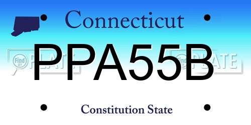 PPA55B Connecticut License Plate