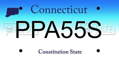 PPA55S Connecticut License Plate