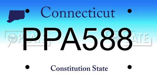 PPA588 Connecticut License Plate