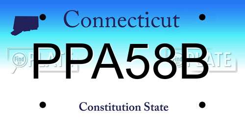 PPA58B Connecticut License Plate